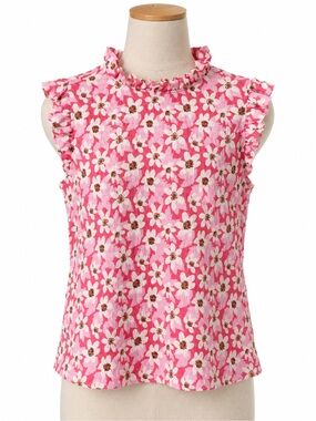 Women’s Staccato Pink Floral Ruffle Sleeve Top - Size Large